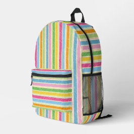 Mochila Impresa Patrón de rayas dibujadas a mano