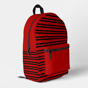 Mochila Impresa Patrón de rayas rojas y negras