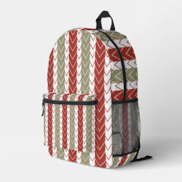 Mochila Impresa Patrón de rayas Verde azuladas rojas