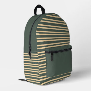 Mochila Impresa Patrón de rayas verdes y amarillas