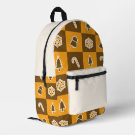 Mochila Impresa Patrón de rejilla festiva de vacaciones