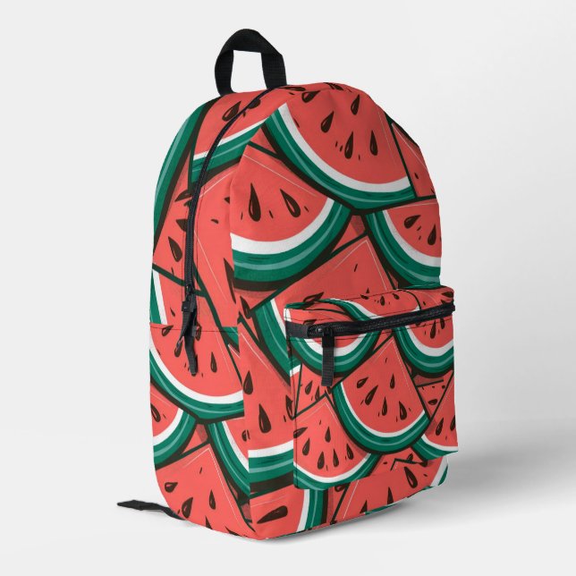 Mochila Impresa Patrón de Rodajas de Sandía (Esquina izquierda trasera)