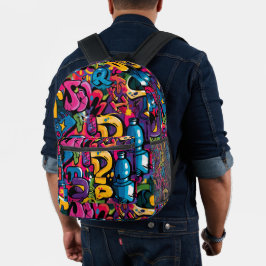 Mochila Impresa Patrón de ropa urbana de grafiti
