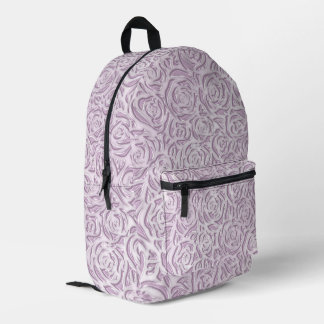 Mochila Impresa Patrón de Rosa Rosa Suave