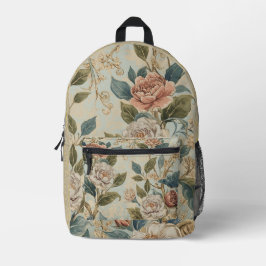 Mochila Impresa Patrón de rosas de lujo elegante