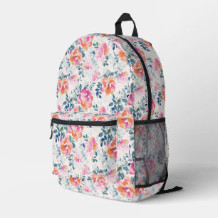 Mochila Impresa Patrón de Rosas pintados