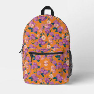 Mochila Impresa Patrón de Rosas salvajes de color vintage