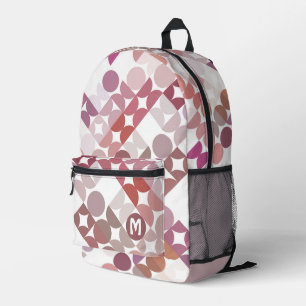 Mochila Impresa Patrón de Rubor Peach Rosa Mauve Taupe