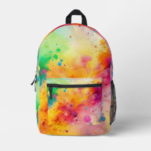Mochila Impresa Patrón de salpicaduras de acuarela abstracta vibra