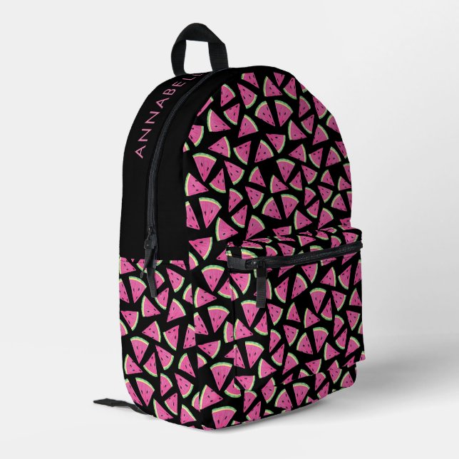 Mochila Impresa Patrón de sandía tropical rosa (Esquina izquierda trasera)