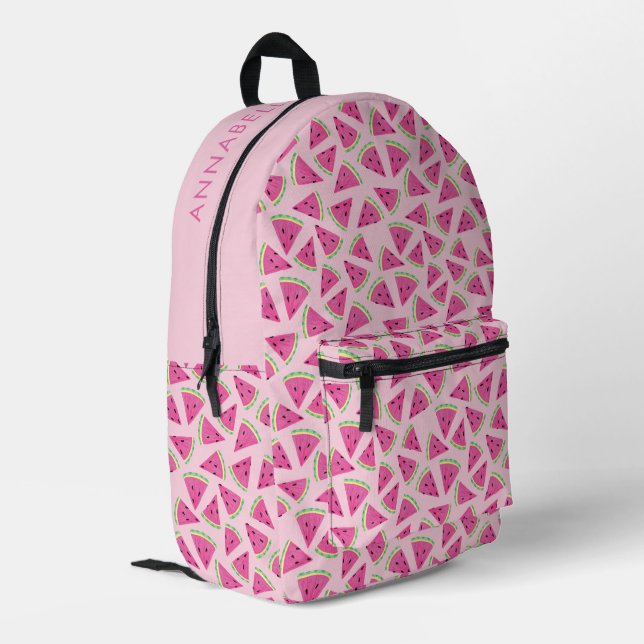 Mochila Impresa Patrón de sandía tropical rosa (Esquina izquierda trasera)