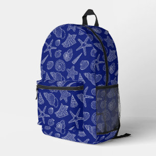 Mochila Impresa Patrón de shell azul brillante