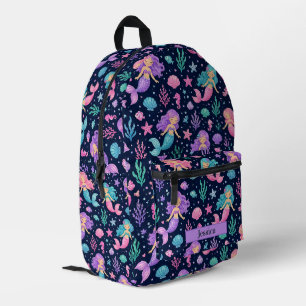 Mochila Impresa Patrón de Sirena Adorable