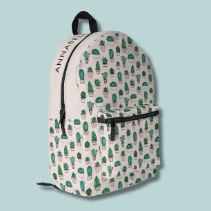 Mochila Impresa Patrón de suculentas de cactus