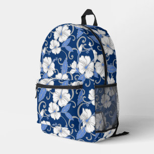 MOCHILA IMPRESA PATRÓN DE SUEÑO POLINESIO EN AZUL