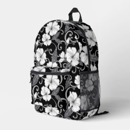 MOCHILA IMPRESA PATRÓN DE SUEÑO POLINESIO EN NEGRO