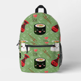 Mochila Impresa Patrón de sushi de Kawaii