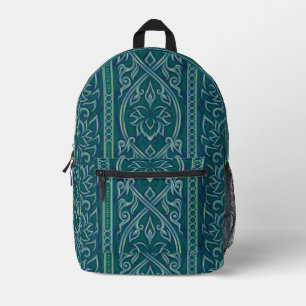 Mochila Impresa Patrón de Tapiz Emerald Lotus - El Lotus blanco