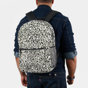 Mochila Impresa Patrón de tela decorativa vintage de William Morri