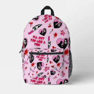Mochila Impresa Patrón de terror rosa San Valentín espeluznante
