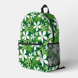 MOCHILA IMPRESA PATRÓN DE TIARE EN VERDE