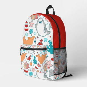 Mochila Impresa Patrón de tiburón mate