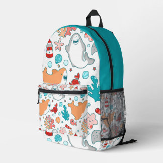 Mochila Impresa Patrón de tiburón mate