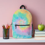 Mochila Impresa Patrón de tinte de puntas de arco iris personaliza<br><div class="desc">Diseño personalizado del patrón de tinte de los lazos del arcoiris.</div>