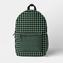 Mochila Impresa Patrón de trapo negro verde
