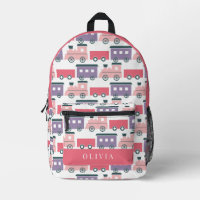 Patrón de tren de vapor Chica rosa y púrpura