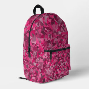 Mochila Impresa Patrón de triángulo gris rosa