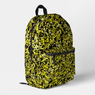 Mochila Impresa Patrón de triángulo negro amarillo