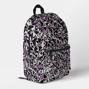 Mochila Impresa Patrón de triángulo negro morado