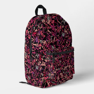 Mochila Impresa Patrón de triángulo rosa púrpura