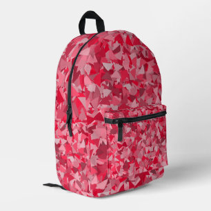 Mochila Impresa Patrón de triángulo rosa rojo