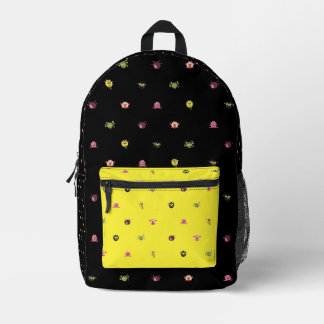 Mochila Impresa patrón de trol amarillo bolsillo