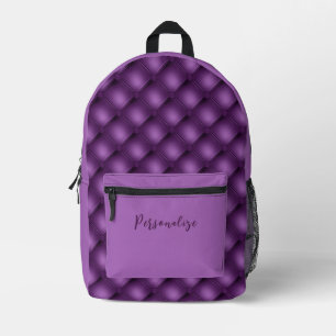 Mochila Impresa Patrón de tubo morado con nombre personalizado