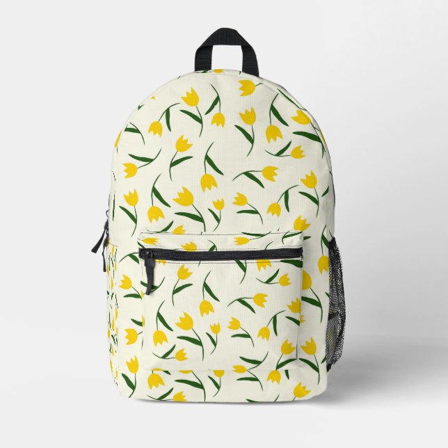 Mochila Impresa Patrón de Tulipán Amarillo  (Anverso)