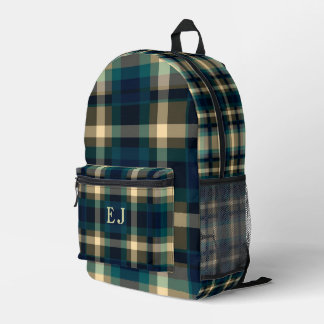 Mochila Impresa Patrón de verificación Verde azulado verde