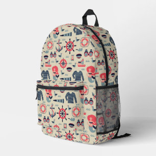 Mochila Impresa Patrón de vida marina