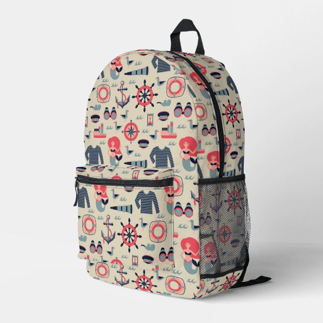 Mochila Impresa Patrón de vida marina (Esquina derecha trasera )