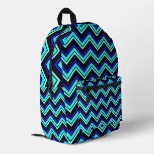Mochila Impresa Patrón de zigzag con chevron azul
