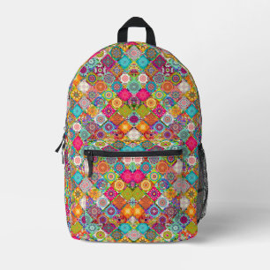 Mochila Impresa Patrón decorativo impecable y colorido 3 anillo b