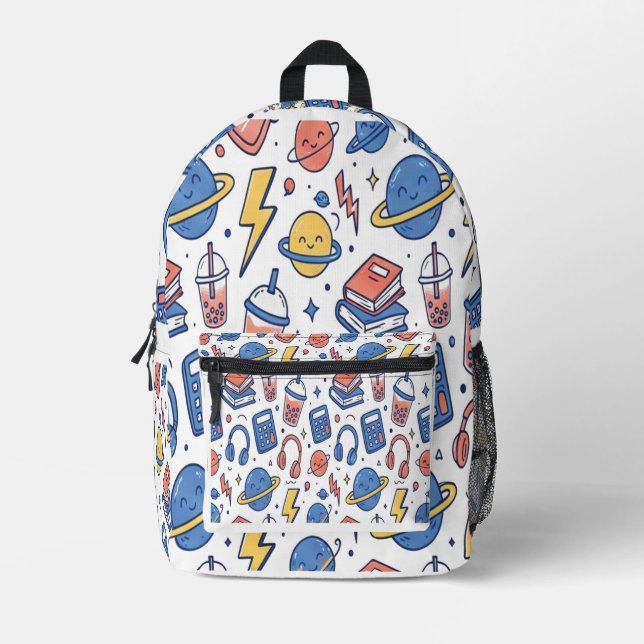 Mochila Impresa Patrón del campus Doodleverse (Anverso)