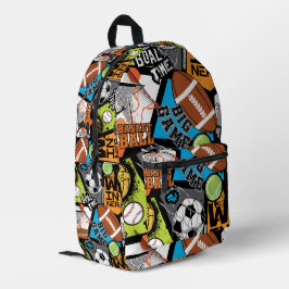 Mochila Impresa Patrón Deportivo Con Balones