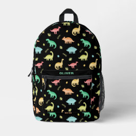 Mochila Impresa Patrón Dino de Dinosaurios Coloridos Personalizado