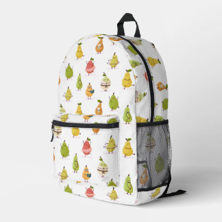 Mochila Impresa Patrón Divertido de Peras para Niños