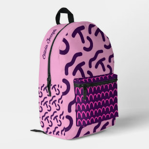 Mochila Impresa Patrón divertido personalizado Dard Neon/Rosa