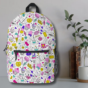 Mochila Impresa Patrón dulce de dulce de dulce de dulce color