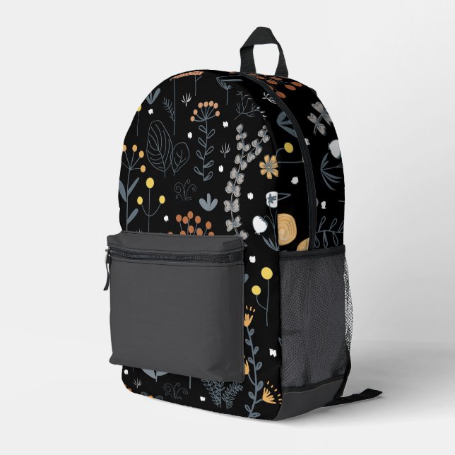 Mochila Impresa Patrón elegante abstracto floral sin soldadura (Esquina derecha trasera )